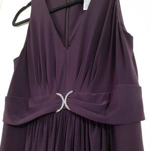 Alex Evenings Sleeveless Maxi Petite Plum dress